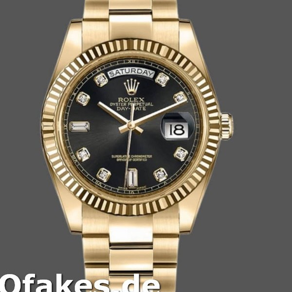 Super Clone Men's Rolex Day-Date 36mm Men's-118238-Black Diamond Dial Black
