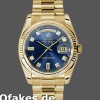 Super Clone Unisex's Rolex Day-Date 36mm Unisex-118238-Blue Diamond Dial Blue