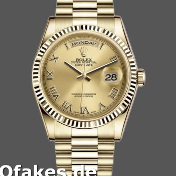 Super Clone Unisex's Rolex Day-Date 36mm Unisex-118238-Champagne Dial Champagne