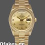 Super Clone Unisex's Rolex Day-Date 36mm Unisex-118238-Champagne Dial-Arabic Numeral Champagne