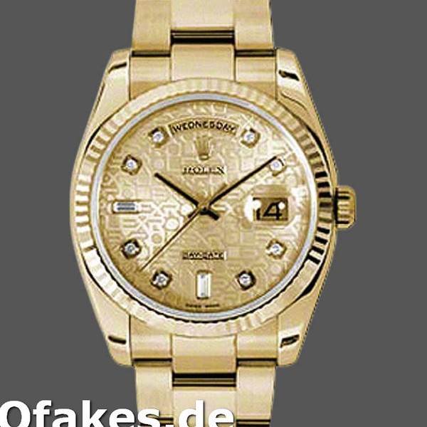 Super Clone Unisex's Rolex Day-Date 36mm Unisex-118238-Champagne Jubilee-Diamond Dial Champagne