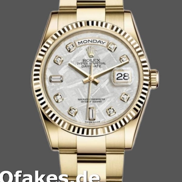 Super Clone Unisex's Rolex Day-Date 36mm Unisex-118238-Diamond-Meteorite Dial Meteorite<br />