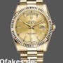 Super Clone Unisex's Rolex Day-Date 36mm Unisex-118238-Fluted Bezel-Champagne Dial Champagne