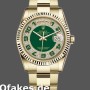 Super Clone Unisex's Rolex Day-Date 36mm Unisex-118238-Green Diamond Pave Dial Green