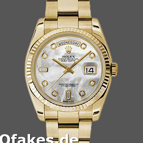 Super Clone Unisex's Rolex Day-Date 36mm Unisex-118238-MOP-White Dial MOP