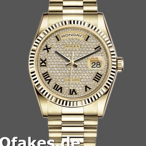 Super Clone Unisex's Rolex Day-Date 36mm Unisex-118238-Pave Diamond Dial Pave diamond<br />