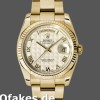 Super Clone Unisex's Rolex Day-Date 36mm Unisex-118238-Roman Numeral Pyramid Ivory Dial Ivory