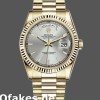 Super Clone Unisex's Rolex Day-Date 36mm Unisex-118238-Silver Dial-Fluted Bezel Silver