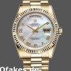Super Clone Unisex's Rolex Day-Date 36mm Unisex-118238-White Mother of Pearl-Roman Dial MOP