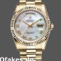 Super Clone Unisex's Rolex Day-Date 36mm Unisex-118238-White Mother of Pearl-Roman Dial MOP
