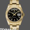Super Clone Men's Rolex Day-Date 36mm Men's-118238-Yellow Gold-Black Dial-Stainless Steel Black