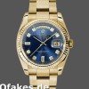 Super Clone Unisex's Rolex Day-Date 36mm Unisex-118238-Yellow Gold-Blue Diamond Dial Blue