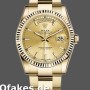 Super Clone Unisex's Rolex Day-Date 36mm Unisex-118238-Yellow Gold-Fluted Bezel-Champagne Dial Luxury