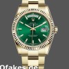 Super Clone Unisex's Rolex Day-Date 36mm Unisex-118238-Yellow Gold-Green Dial Green
