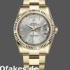Super Clone Unisex's Rolex Day-Date 36mm Unisex-118238-Yellow Gold-Silver Dial-Fluted Bezel Silver