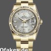 Super Clone Unisex's Rolex Day-Date 36mm Unisex-118238-Yellow Gold-Silver Diamond Dial Silver