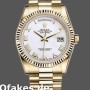 Super Clone Unisex's Rolex Day-Date 36mm Unisex-118238-Yellow Gold-White Dial-Fluted Bezel White<br />