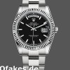Super Clone Unisex's Rolex Day-Date 40mm Unisex-118239-Black Dial-Fluted Bezel Black