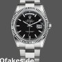 Super Clone Unisex's Rolex Day-Date 40mm Unisex-118239-Black Dial-Fluted Bezel Black