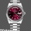Super Clone Women's Rolex Day-Date 36mm Women's-118239-Cherry Red Dial-Fluted Bezel Cherry