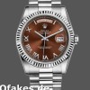 Super Clone Unisex's Rolex Day-Date 36mm Unisex-118239-Chocolate Brown Dial Brown