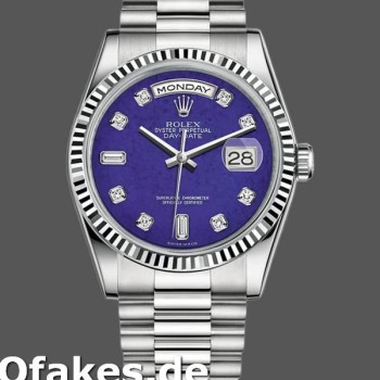 Super Clone Unisex's Rolex Day-Date 36mm Unisex-118239-Diamond-Lapis Lazuli Blue Dial Blue