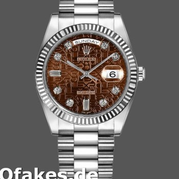 Super Clone Unisex's Rolex Day-Date 36mm Unisex-118239-Jubilee-Chocolate Brown Dial Brown