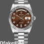 Super Clone Unisex's Rolex Day-Date 36mm Unisex-118239-Jubilee-Chocolate Brown Dial Brown