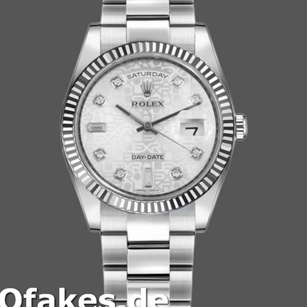 Super Clone Unisex's Rolex Day-Date 36mm Unisex-118239-Jubilee-Silver Dial Silver