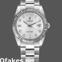 Super Clone Unisex's Rolex Day-Date 36mm Unisex-118239-Jubilee-Silver Dial Silver