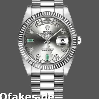 Super Clone Unisex's Rolex Day-Date 36mm Unisex-118239-Rhodium Grey Dial Rhodium<br />