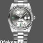 Super Clone Unisex's Rolex Day-Date 36mm Unisex-118239-Rhodium Grey Dial Rhodium<br />