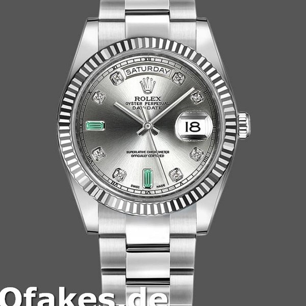 Super Clone Unisex's Rolex Day-Date 36mm Unisex-118239-Rhodium Grey Dial-White Gold Rhodium<br />