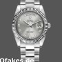 Super Clone Unisex's Rolex Day-Date 36mm Unisex-118239-Rhodium Roman Dial Rhodium