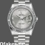 Super Clone Unisex's Rolex Day-Date 36mm Unisex-118239-Rhodium Roman Dial-White Gold Rhodium