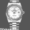 Super Clone Unisex's Rolex Day-Date 36mm Unisex-118239-Roman Numeral-White Dial White