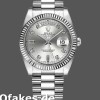 Super Clone Unisex's Rolex Day-Date 36mm Unisex-118239-Silver Diamond Dial Silver