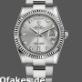 Super Clone Unisex's Rolex Day-Date 36mm Unisex-118239-Silver Diamond Dial-Fluted Bezel Silver