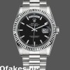 Super Clone Unisex's Rolex Day-Date 36mm Unisex-118239-White Gold-Black Dial-Fluted Bezel Black