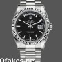 Super Clone Unisex's Rolex Day-Date 36mm Unisex-118239-White Gold-Black Dial-Fluted Bezel Black