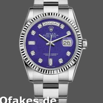 Super Clone Unisex's Rolex Day-Date 36mm Unisex-118239-White Gold-Diamond-Lapis Lazuli Blue Dial Blue