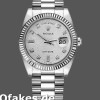 Super Clone Unisex's Rolex Day-Date 36mm Unisex-118239-White Gold-Jubilee-Silver Dial Silver