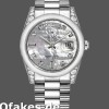 Super Clone Unisex's Rolex Day-Date 36mm Unisex-118296-Platinum-MOP White Dial-Diamond MOP