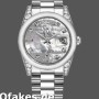 Super Clone Unisex's Rolex Day-Date 36mm Unisex-118296-Platinum-MOP White Dial-Diamond MOP