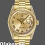 Super Clone Unisex's Rolex Day-Date 36mm Unisex-118338-Champagne Roman Dial-Diamond Bezel Champagne