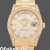 Super Clone Unisex's Rolex Day-Date 36mm Unisex-118338-Yellow Gold-Silver Dial Silver