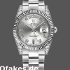 Super Clone Unisex's Rolex Day-Date 36mm Unisex-118339-Silver Dial-Fluted Bezel Silver