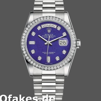 Super Clone Unisex's Rolex Day-Date 36mm Unisex-118346-Lapis Lazuli Blue Dial Blue
