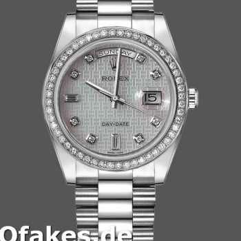 Super Clone Unisex's Rolex Day-Date 36mm Unisex-118346-Oxford Motif Diamond Dial Meteorite<br />