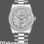 Super Clone Unisex's Rolex Day-Date 36mm Unisex-118346-Platinum-Diamond Bezel-Meteorite Dial Meteorite<br />